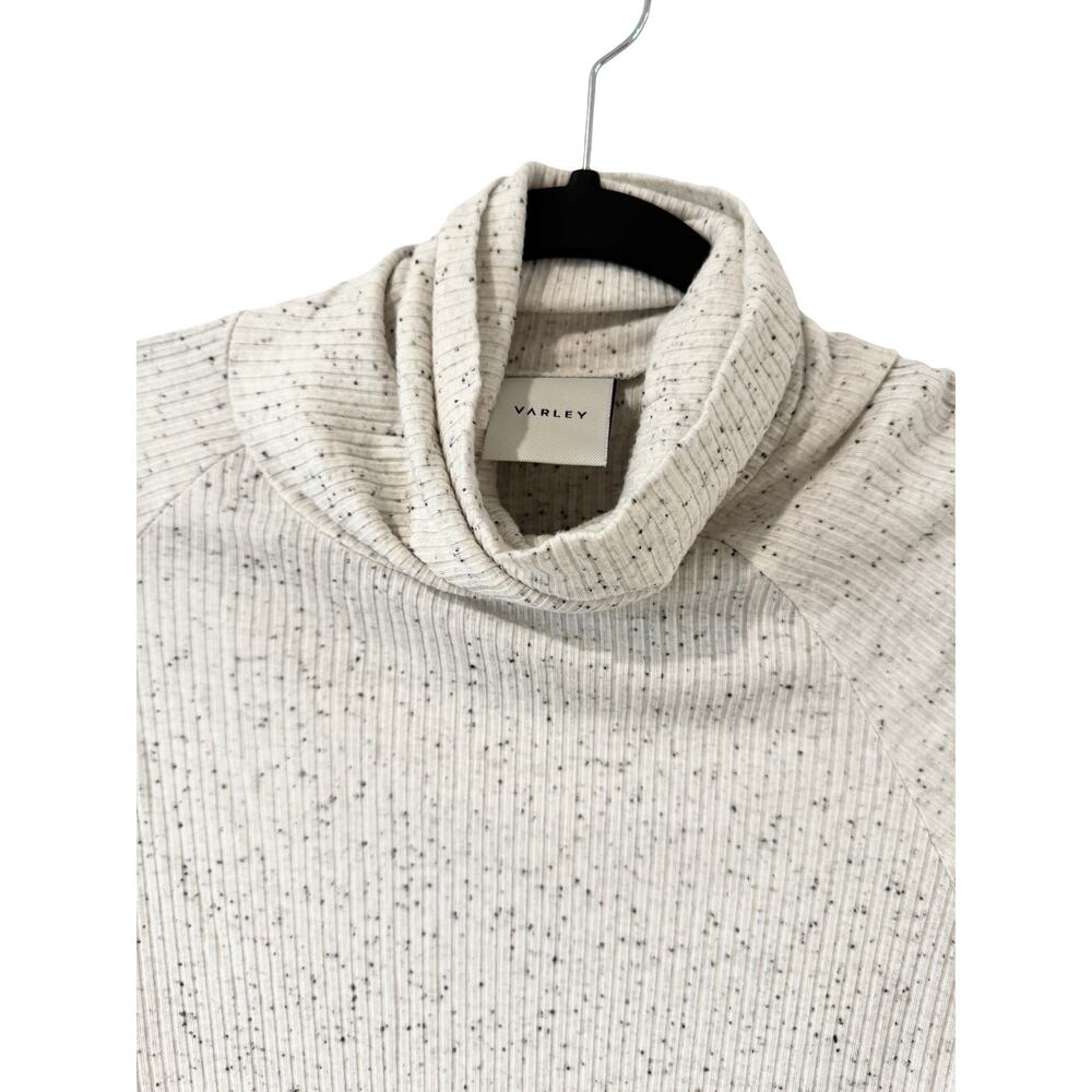 Varley Roya Rollneck Tee Egret Black Fleck Modal Top Women’s Medium - Picture 4 of 5